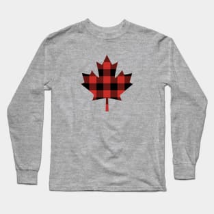 Canada Maple Leaf Red Flannel Canadian Long Sleeve T-Shirt